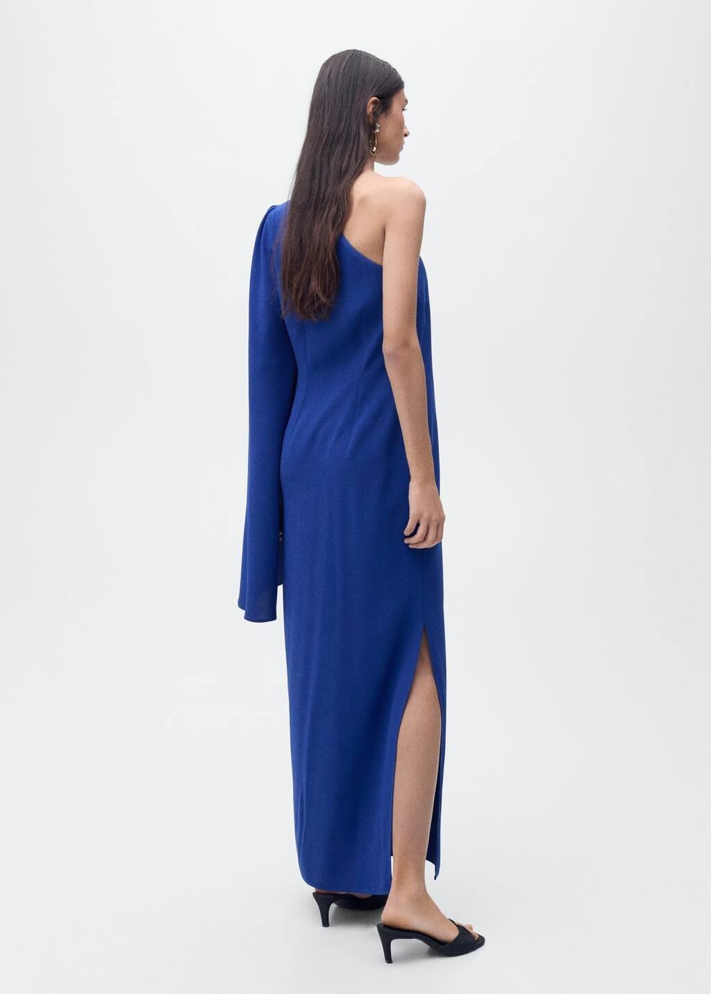 Blue Asymmetric Formal Maxi Dress, , large image number 5