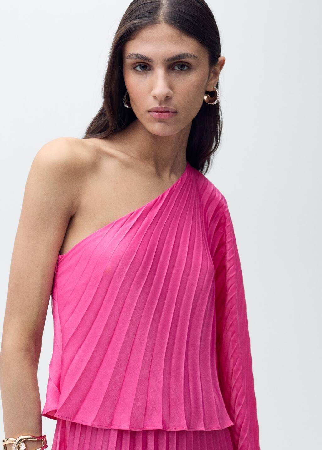 Pink Long Cape Flared Dress, , large image number 1