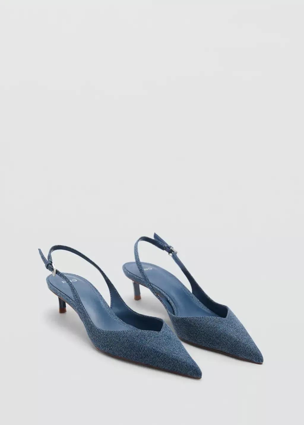 Blue High-Heeled Denim Shoes, , large image number 0