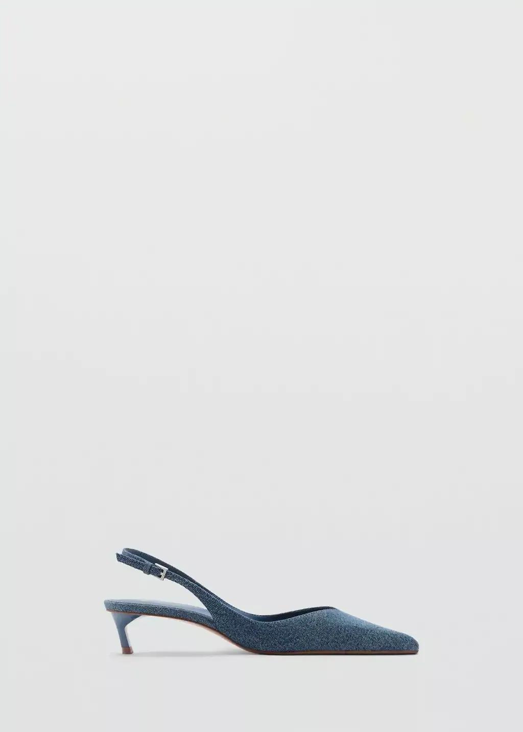 Blue High-Heeled Denim Shoes, , large image number 3