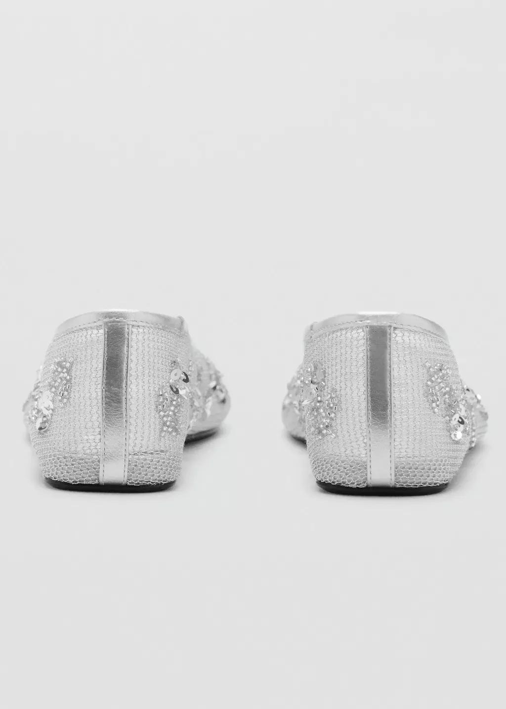 Sequin Embroidered Mesh Ballerinas, , large image number 2