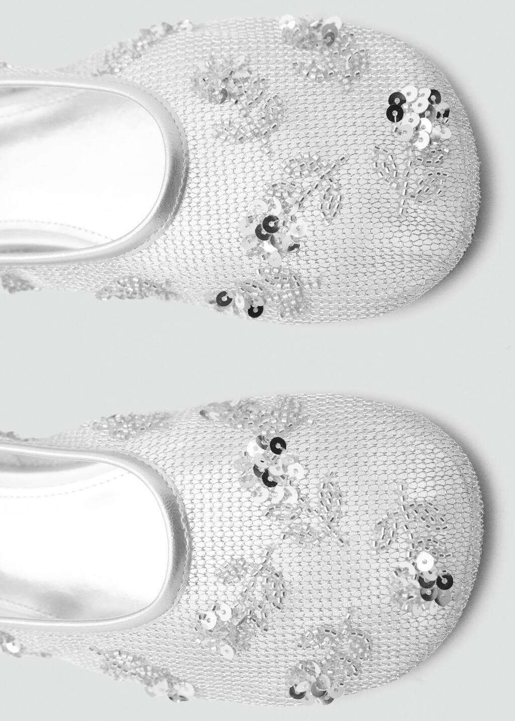 SILVER Sequin embroidered mesh ballerina, , large image number 4