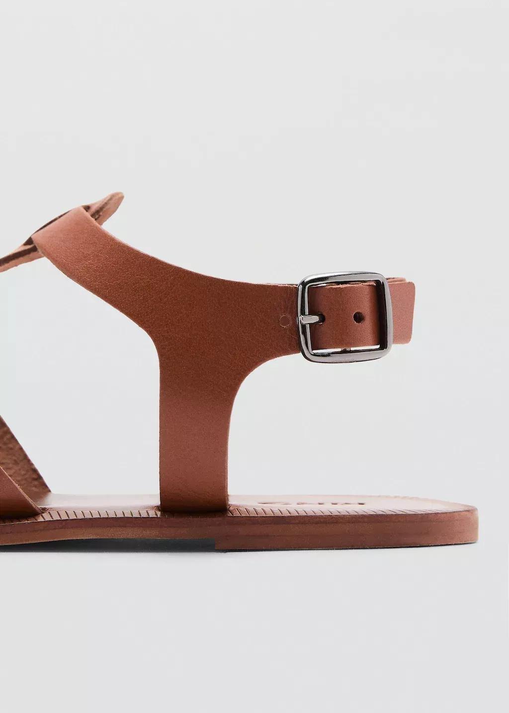 Brown Leather Straps Sandals, Kids Girl, , large image number 2