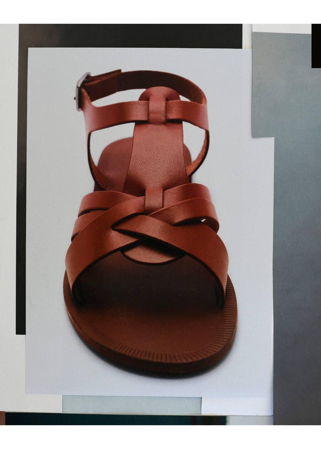 Brown Leather Straps Sandals, Kids Girl, , large image number 5