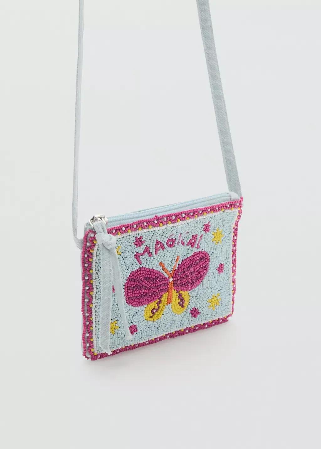 Turquoise Beaded Shoulder Bag, Baby Girl, Turquoise - Aqua, large image number 0