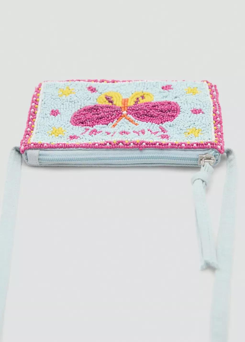 Turquoise Beaded Shoulder Bag, Baby Girl, Turquoise - Aqua, large image number 2
