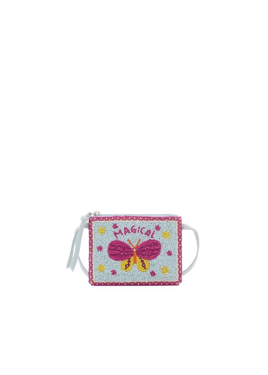 Turquoise Beaded Shoulder Bag, Baby Girl, Turquoise - Aqua, large image number 3