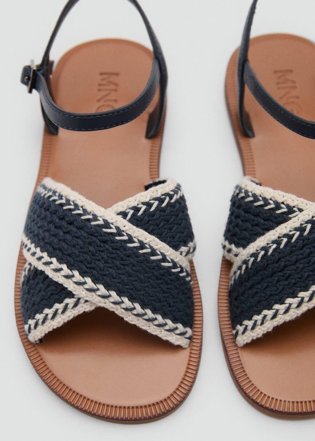 Blue Criss-Cross Straps Sandals, Kids Girl, , large image number 1