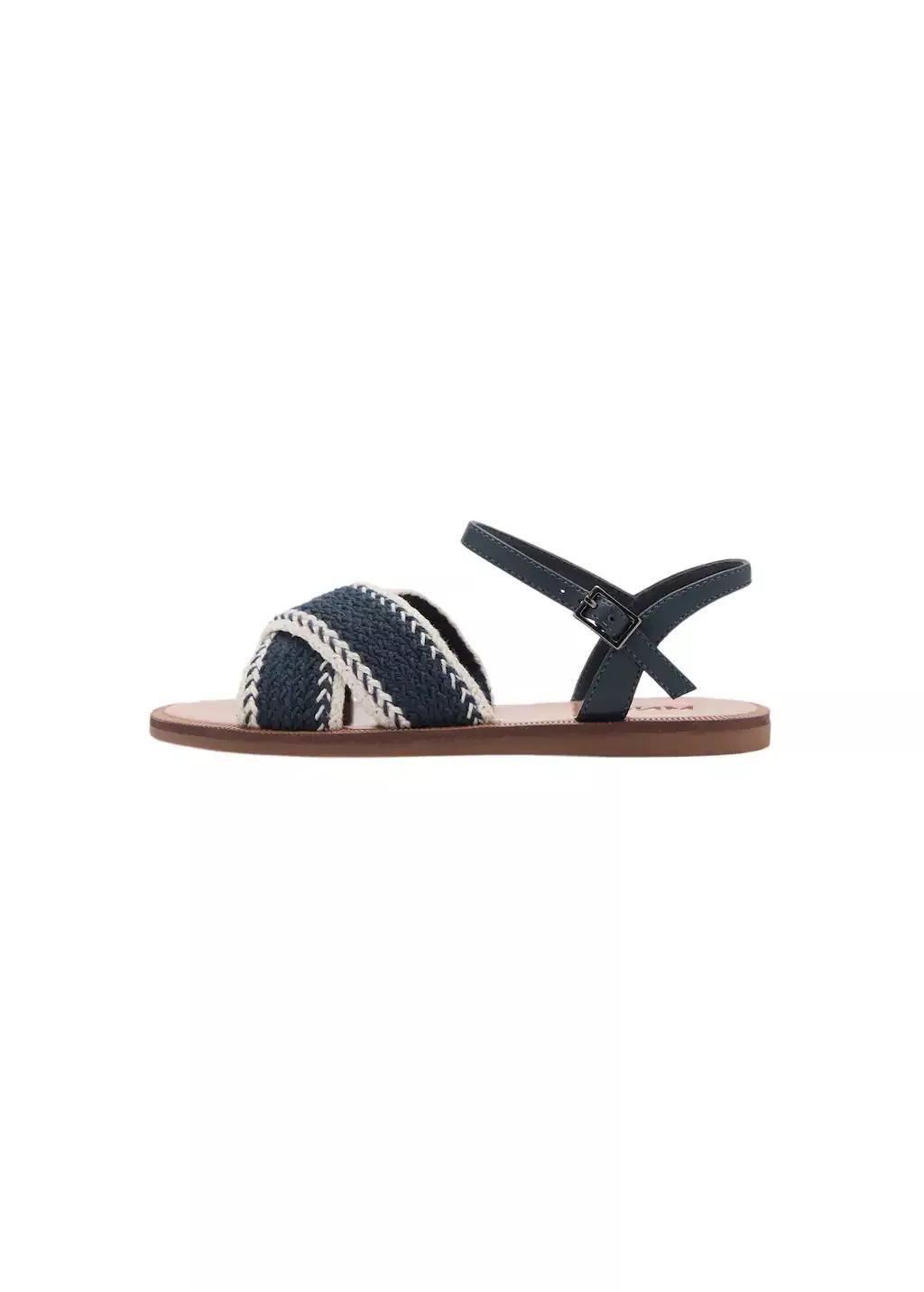 Blue Criss-Cross Straps Sandals, Kids Girl, , large image number 3