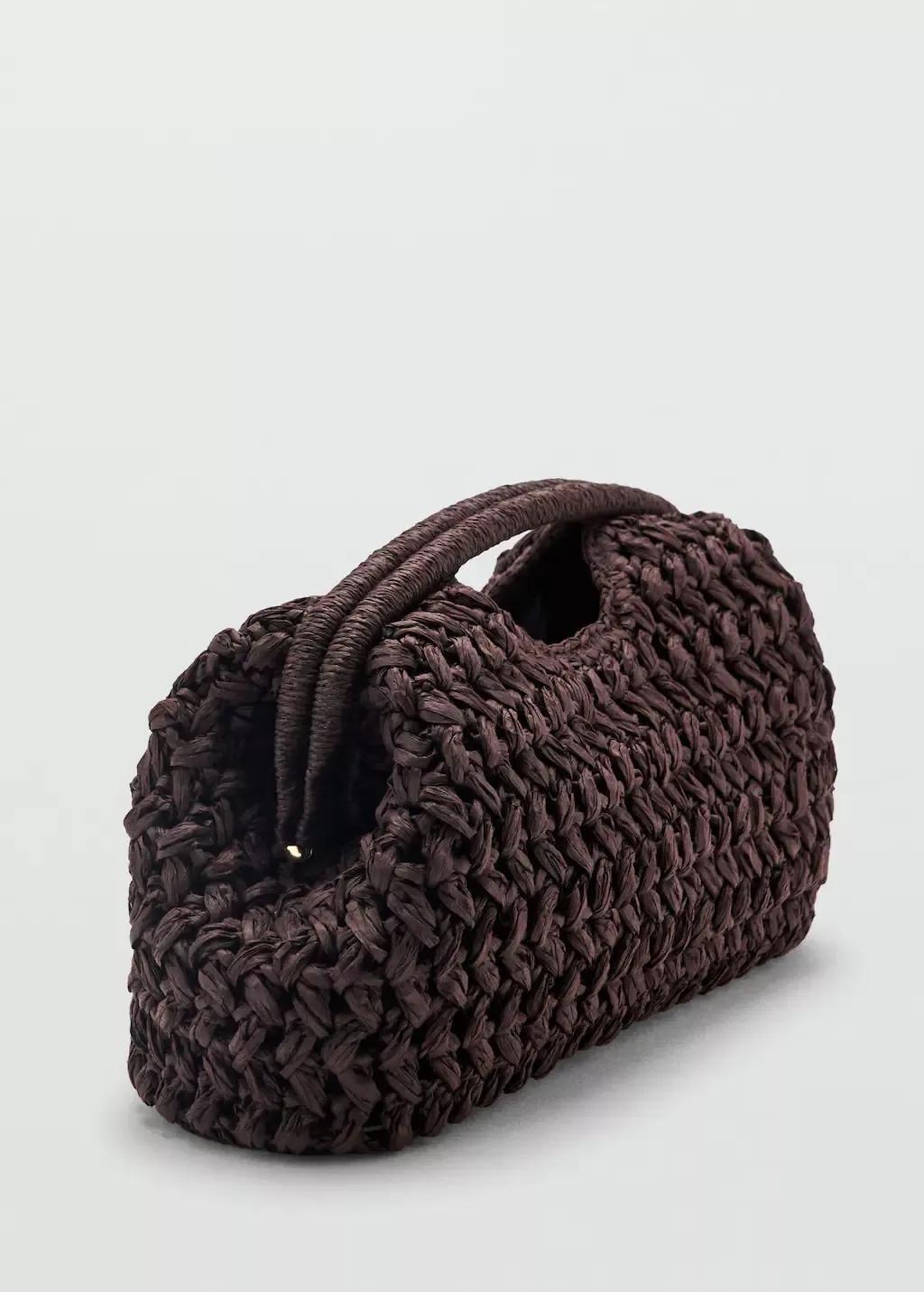 Brown Natural Fiber Clutch Bag, 0201_32, large image number 0