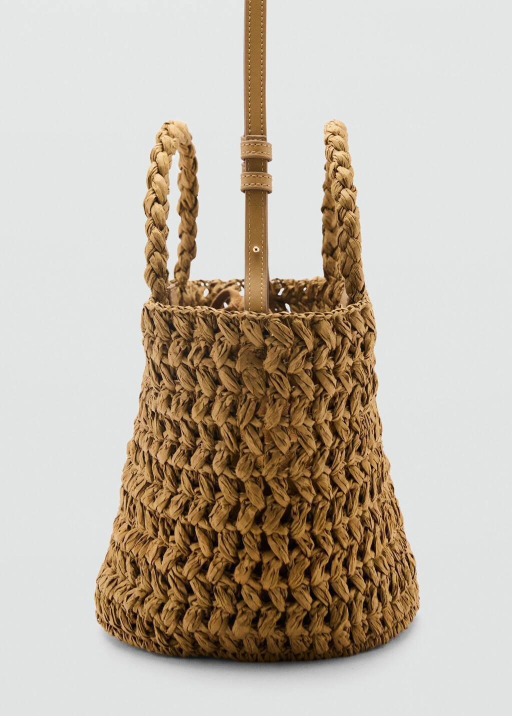 Green Natural-Fibre Double-Handle Bucket Bag, 0201_36, large image number 2