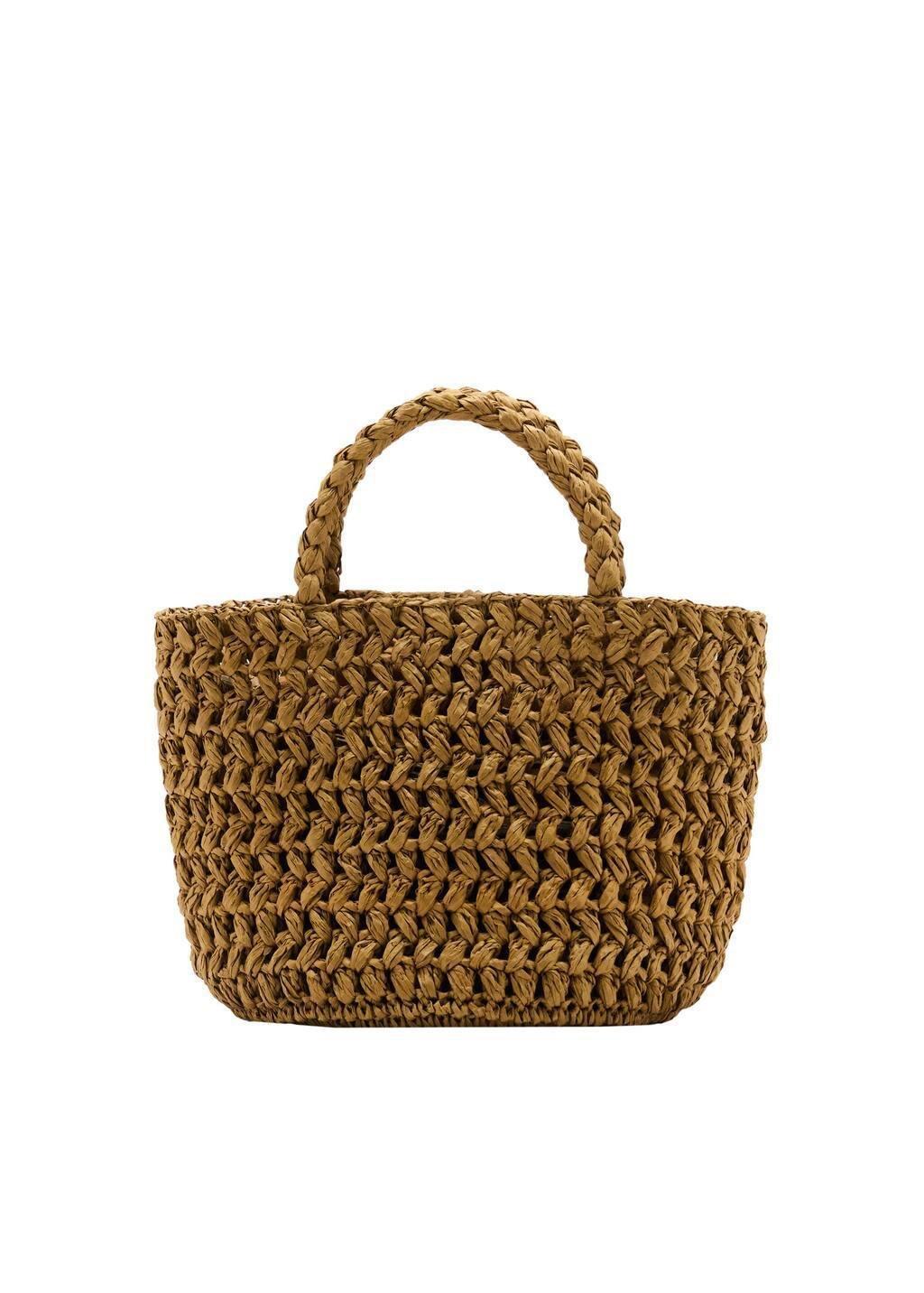 Green Natural-Fibre Double-Handle Bucket Bag, 0201_36, large image number 3