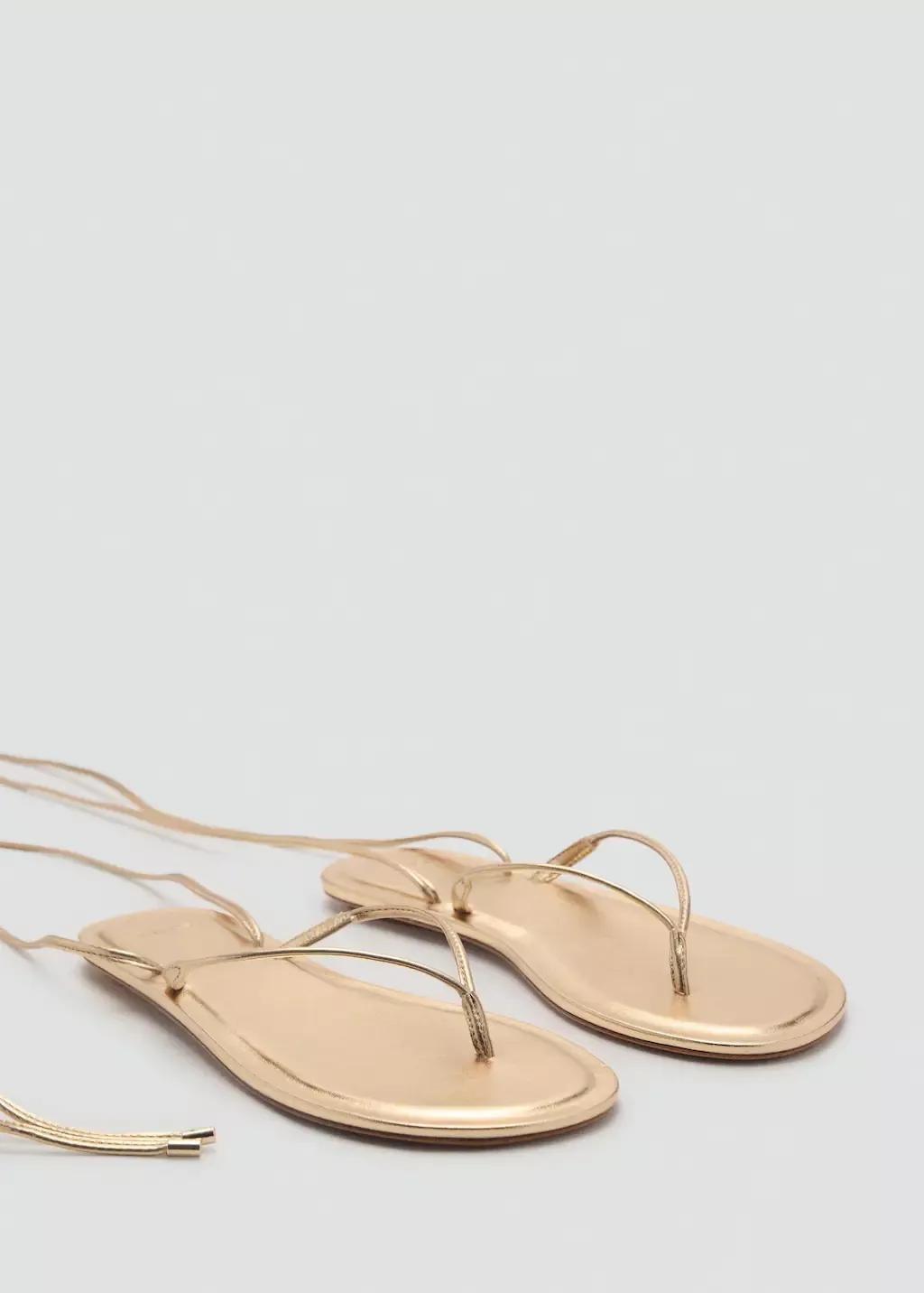 GOLD Strips sandals, Gold, large image number 0