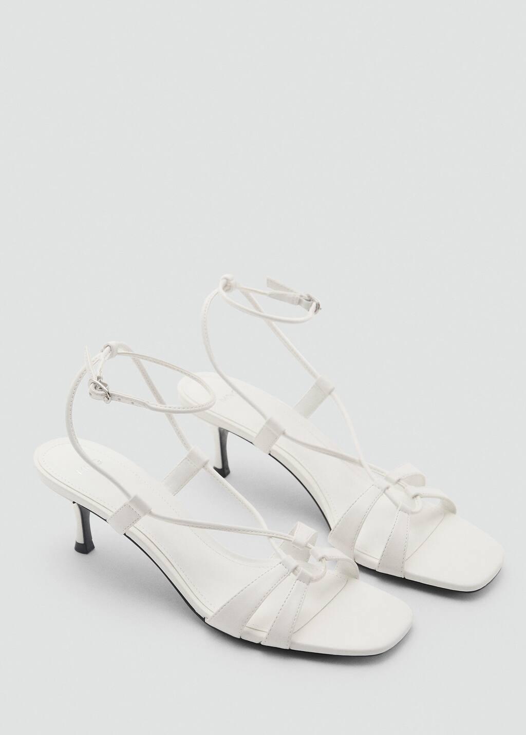 White Combined-Strap Heeled Sandals, , large image number 0