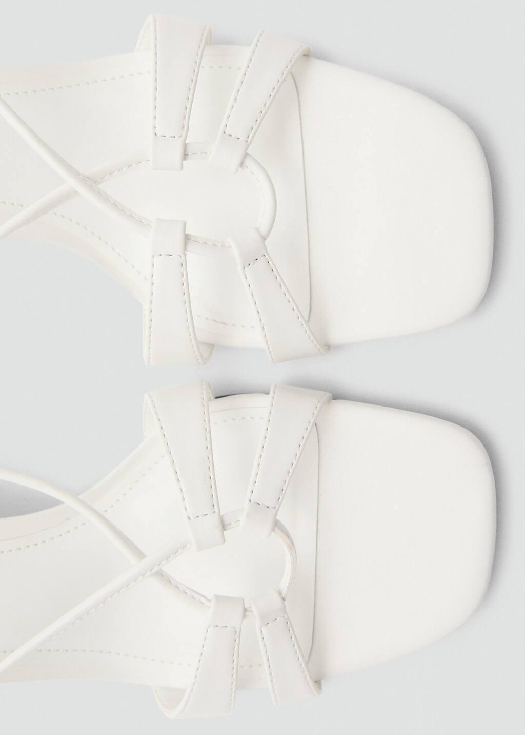 White Combined-Strap Heeled Sandals, , large image number 1