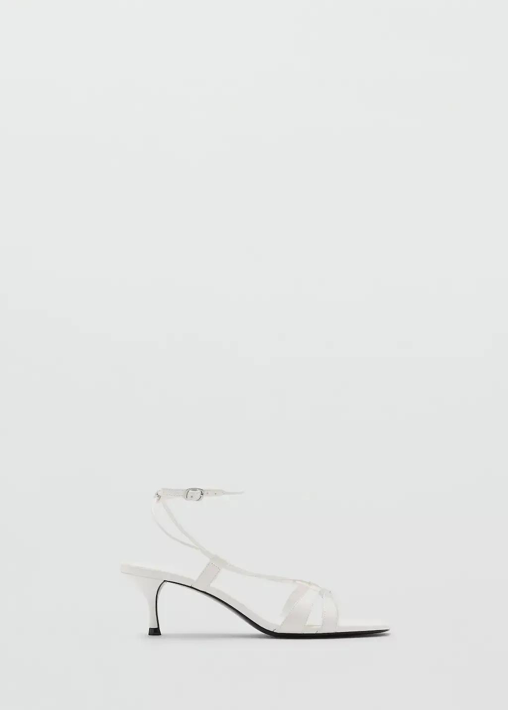 White Combined-Strap Heeled Sandals, , large image number 3