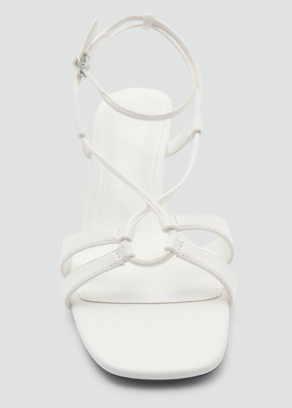 White Combined-Strap Heeled Sandals, , large image number 4