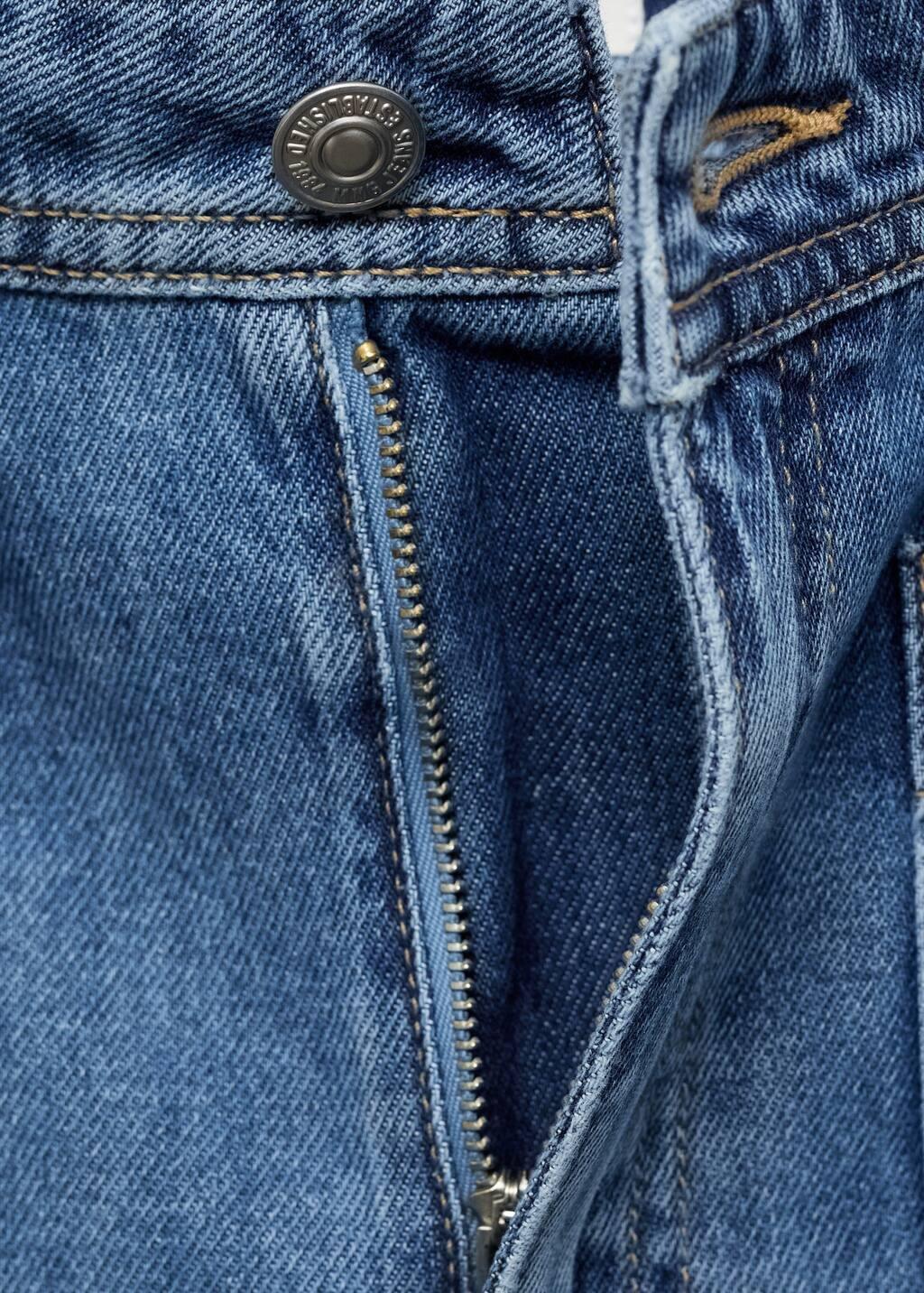 Blue Wideleg Jeans With Pockets, , large image number 4