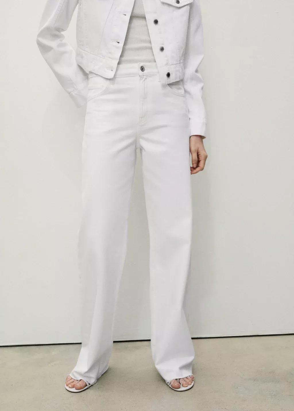 White Danila Wideleg High-Rise Jeans, , large image number 0