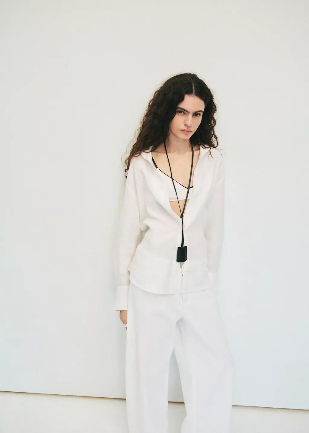 White Danila Wideleg High-Rise Jeans, , large image number 5