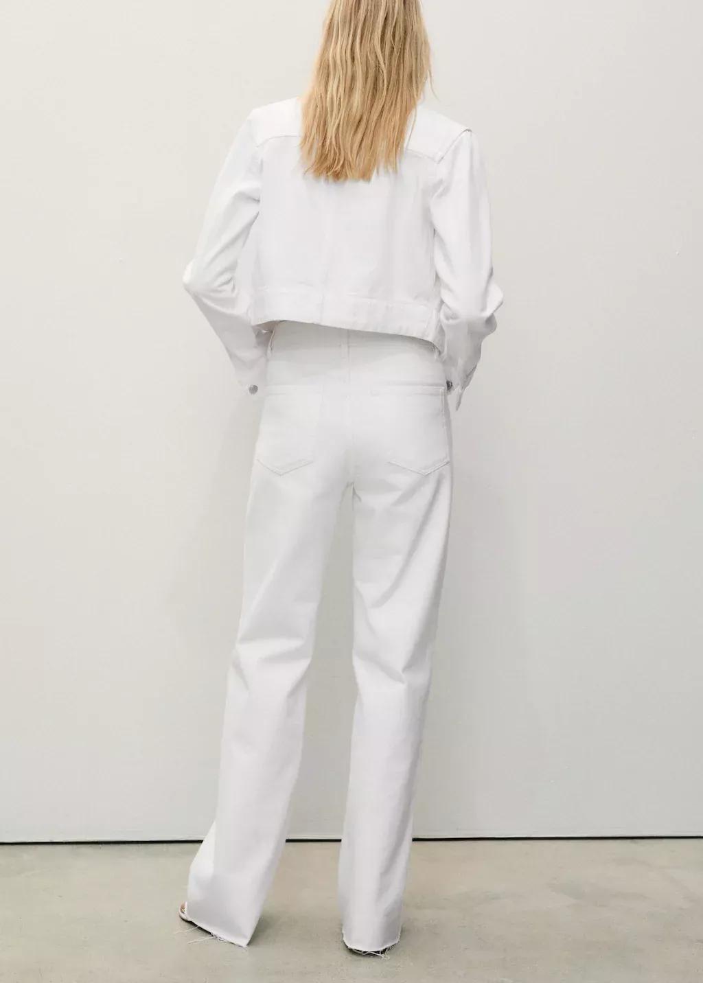 White Danila Wideleg High-Rise Jeans, , large image number 6