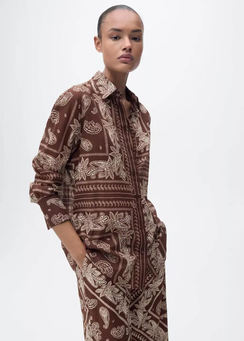 BROWN Regular-fit paisley shirt, , large image number 0
