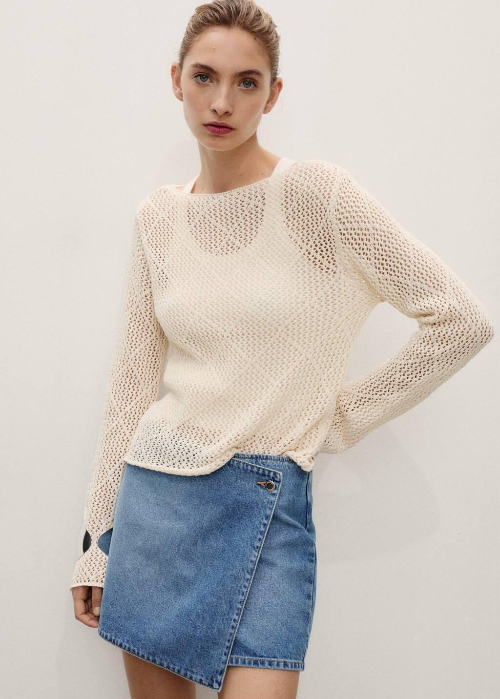 OPEN BLUE Denim skort, , large image number 1