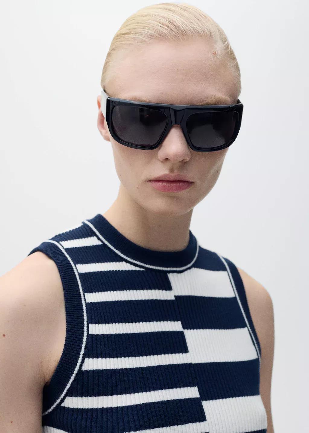 Navy Striped Knit Top, , large image number 1