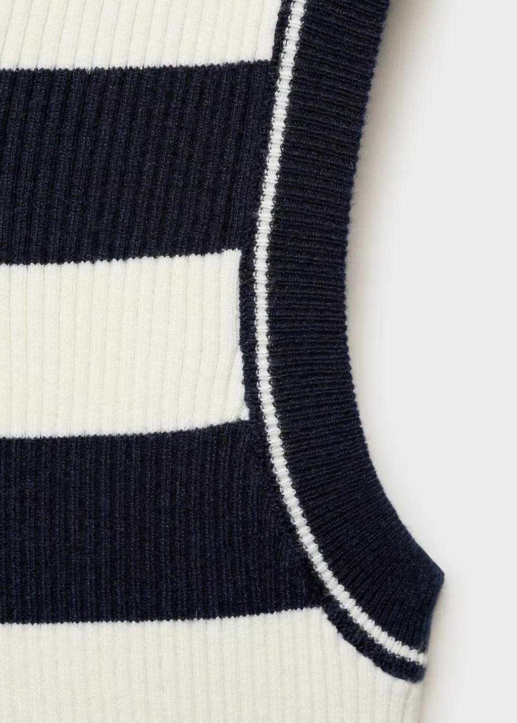 Navy Striped Knit Top, , large image number 4
