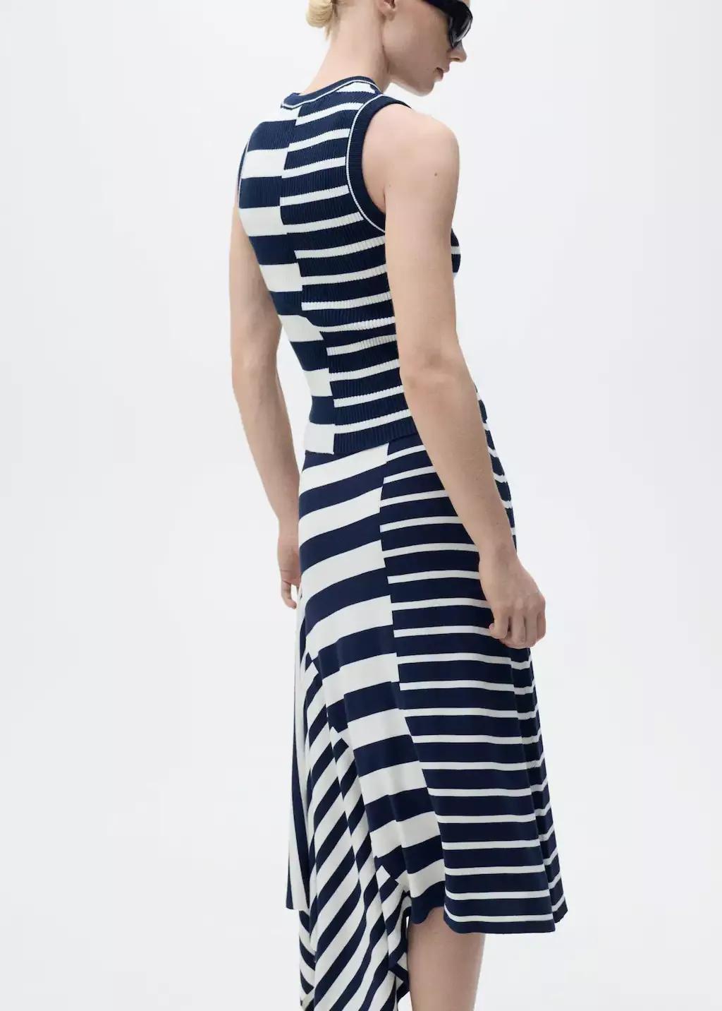 Navy Striped Knit Top, , large image number 6