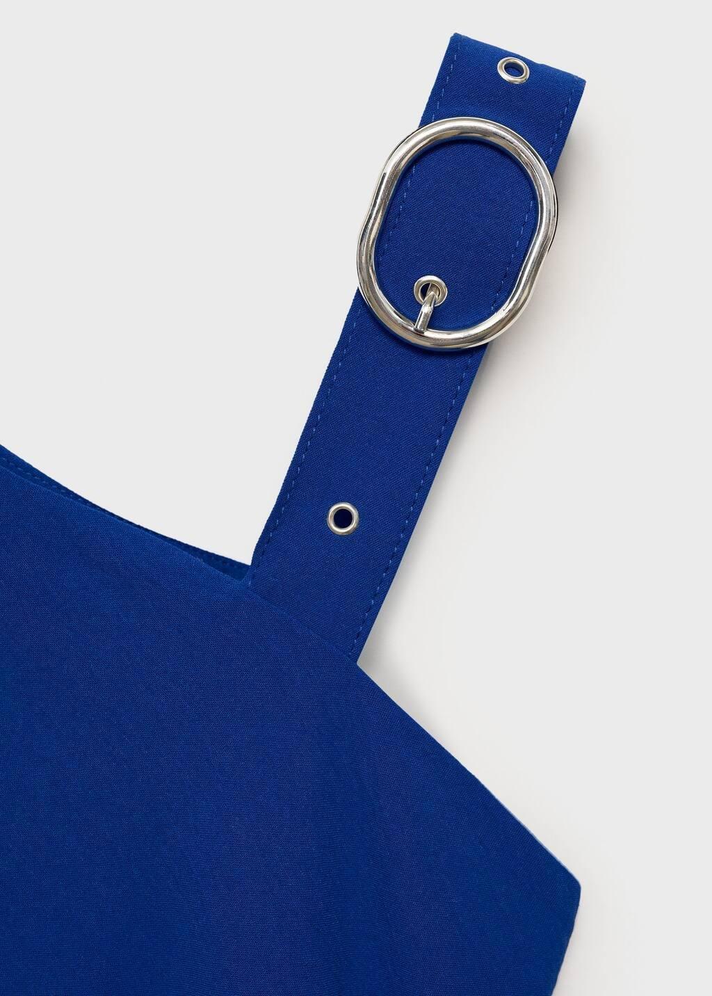 Blue Asymmetrical Buckle Strap Dress, , large image number 2