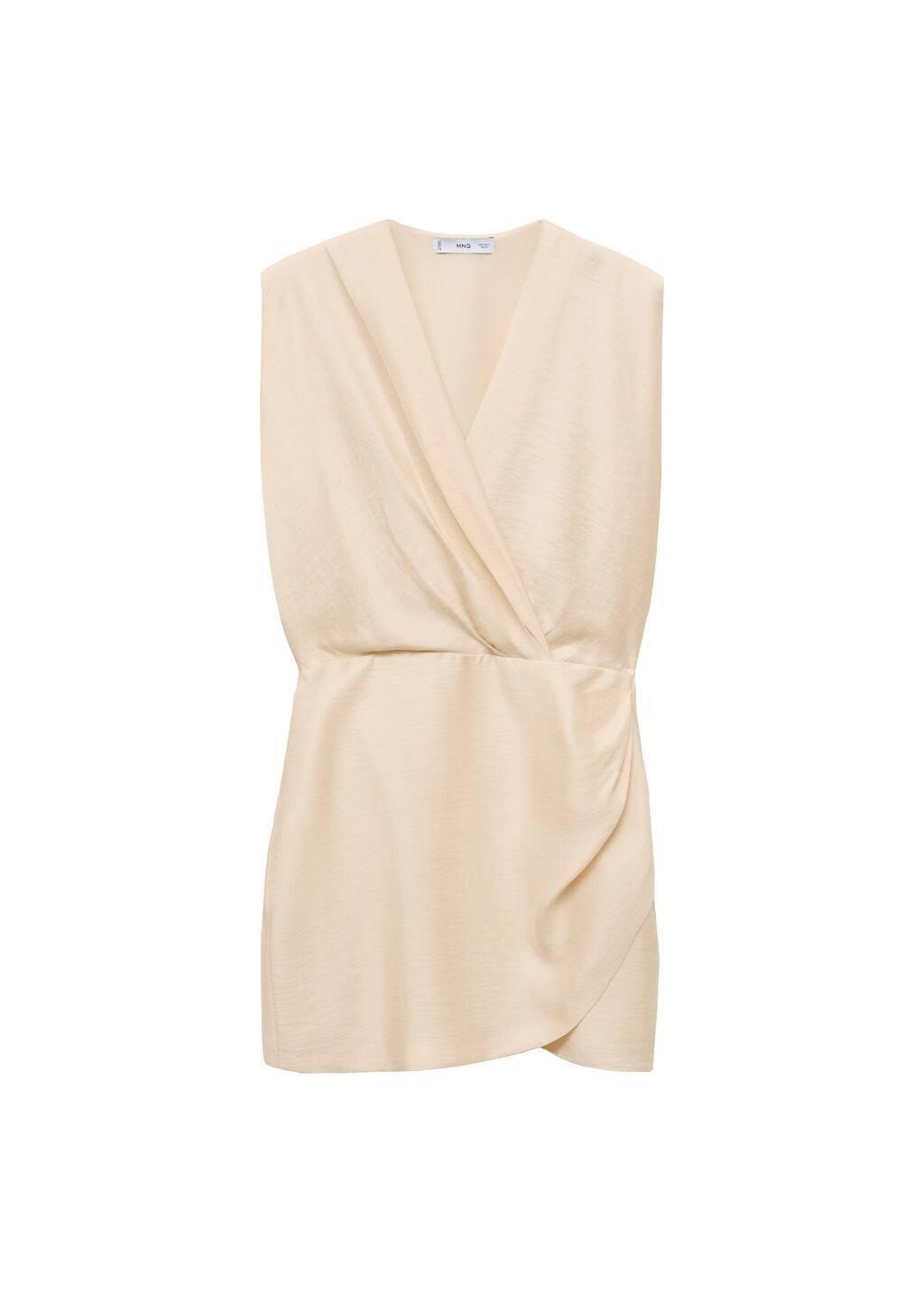 LIGHT BEIGE Lyocell wrap dress, , large image number 2