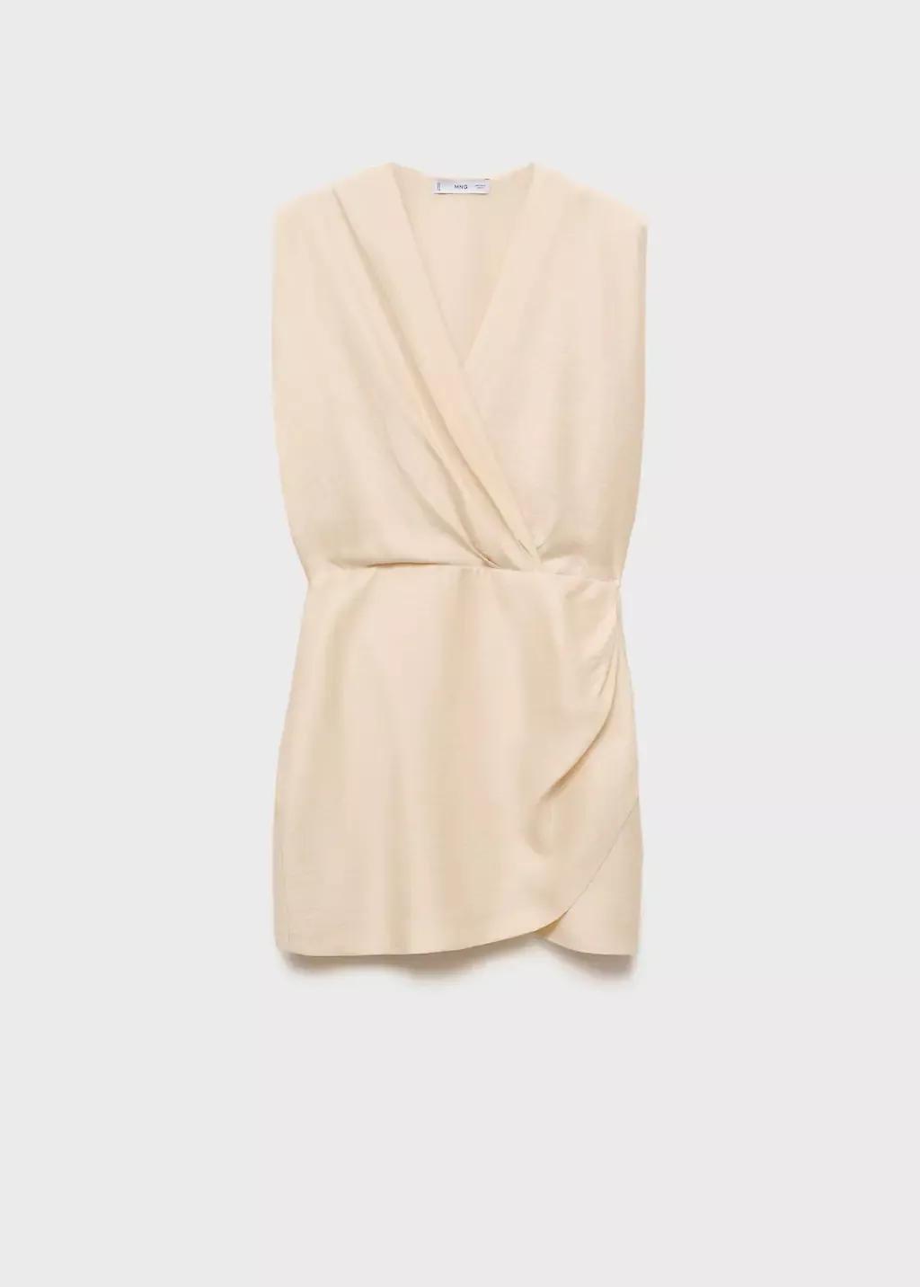 LIGHT BEIGE Lyocell wrap dress, , large image number 4