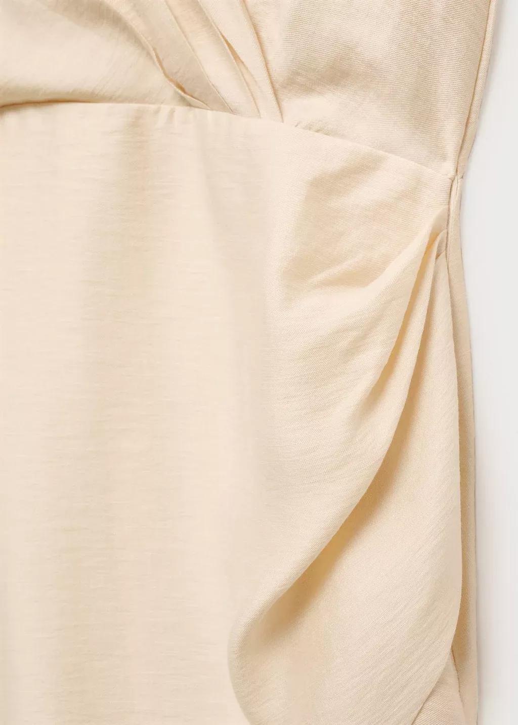 LIGHT BEIGE Lyocell wrap dress, , large image number 5