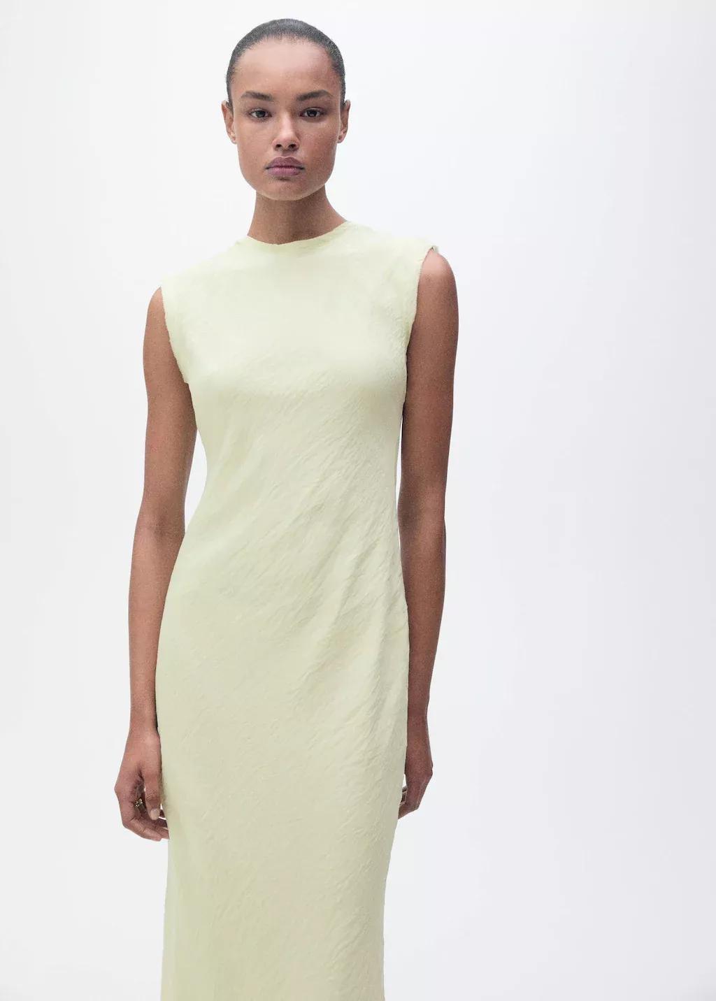 Turquoise Midi-Dress With Creased Effect, , large image number 0