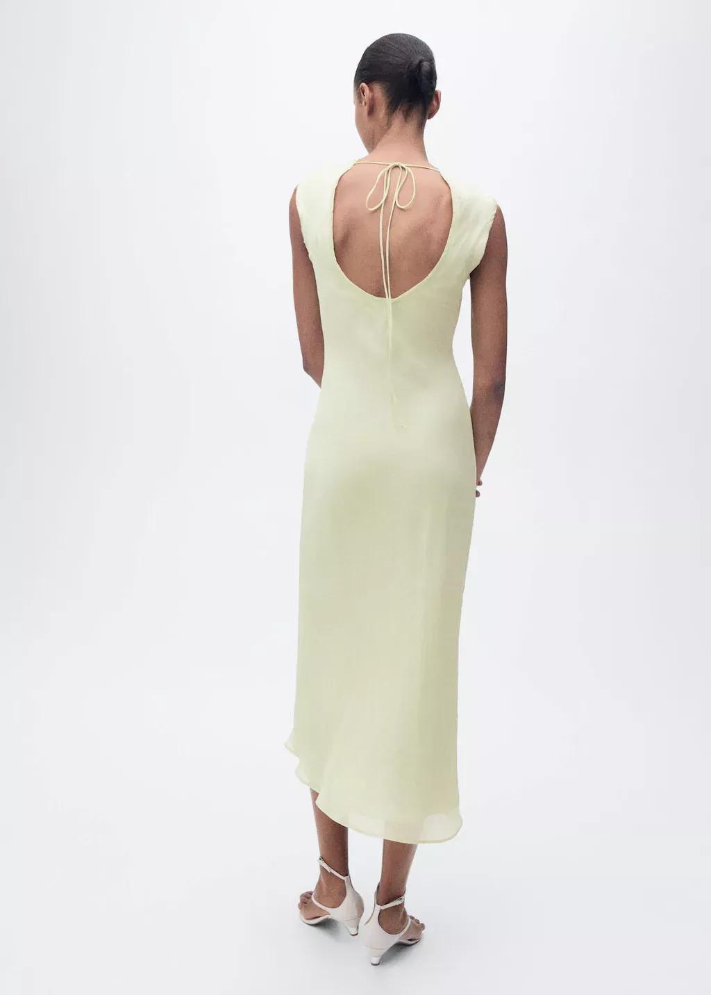 Turquoise Midi-Dress With Creased Effect, , large image number 6