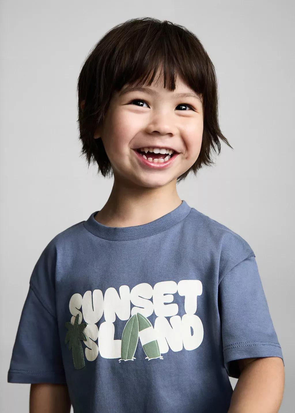 Blue Short-Sleeved Printed T-Shirt, Baby Boy, , large image number 1