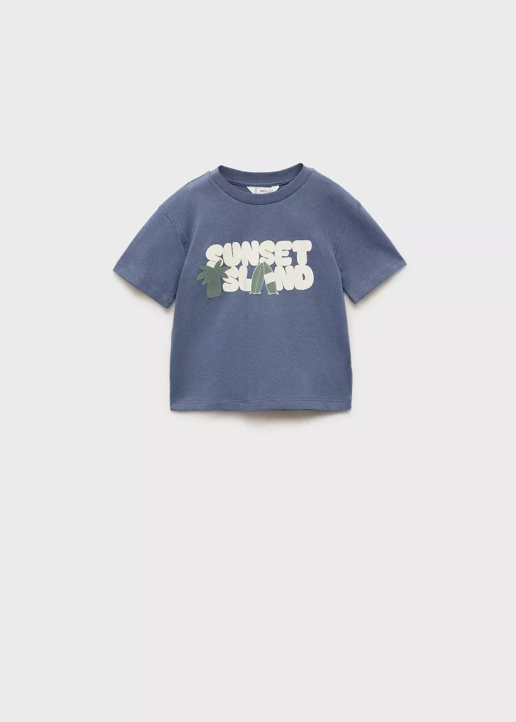 Blue Short-Sleeved Printed T-Shirt, Baby Boy, , large image number 3