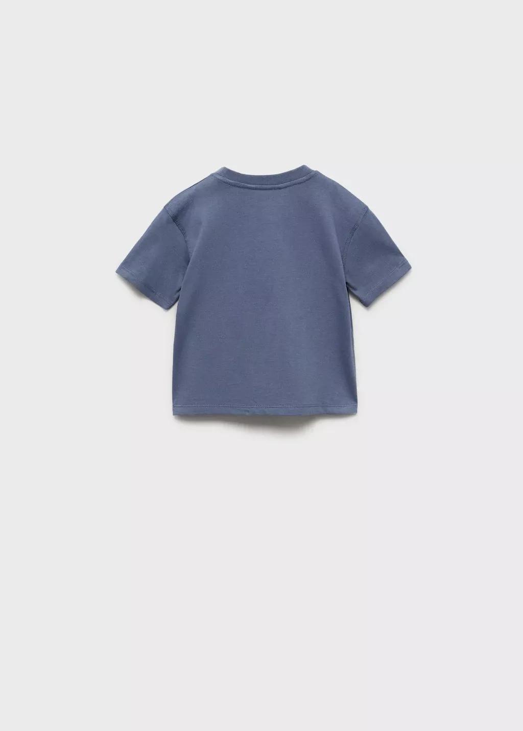 Blue Short-Sleeved Printed T-Shirt, Baby Boy, , large image number 4