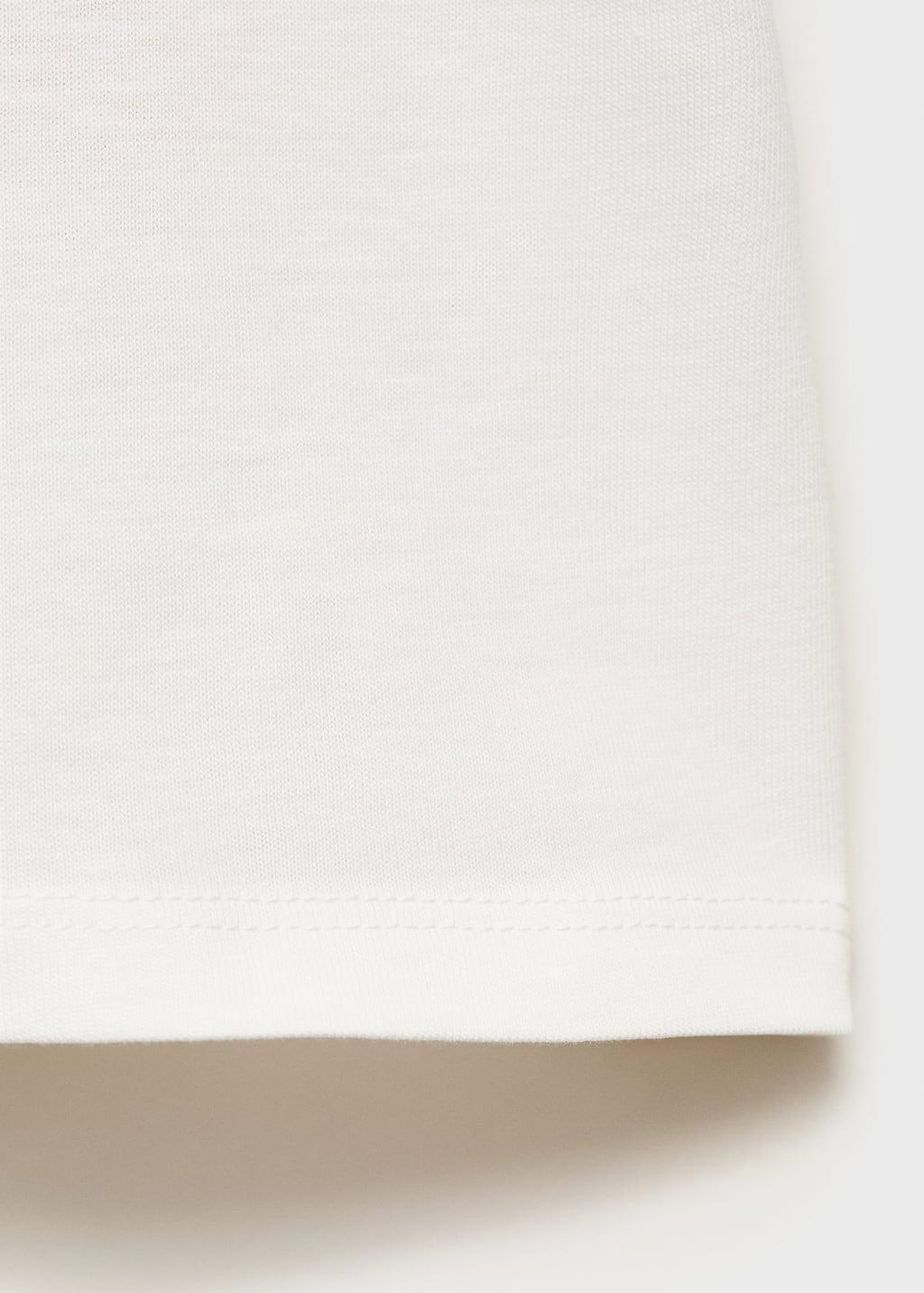 White Embossed Cotton T-Shirt, Baby Girl, , large image number 2