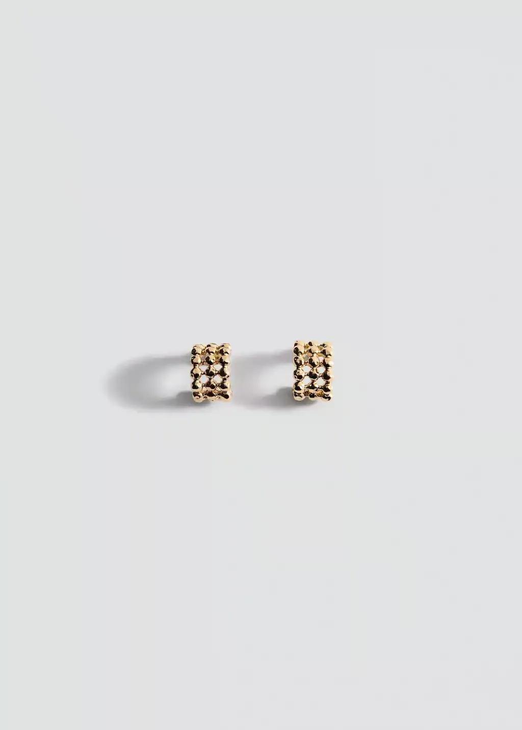 GOLD Ball hoop earrings, Gold, large image number 2