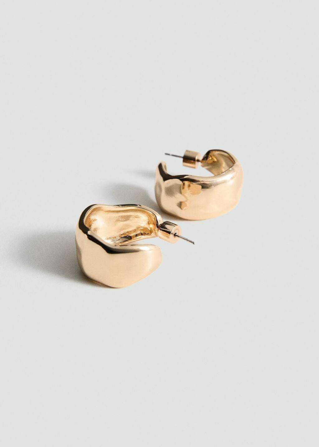 Gold Twisted Hoop Earrings, 0201_OR, large image number 1