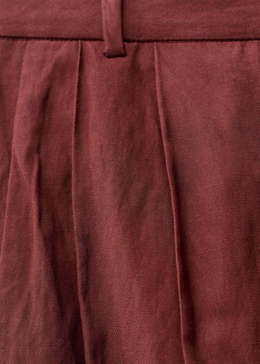 Red Wideleg Creased Suit Trousers, , large image number 4