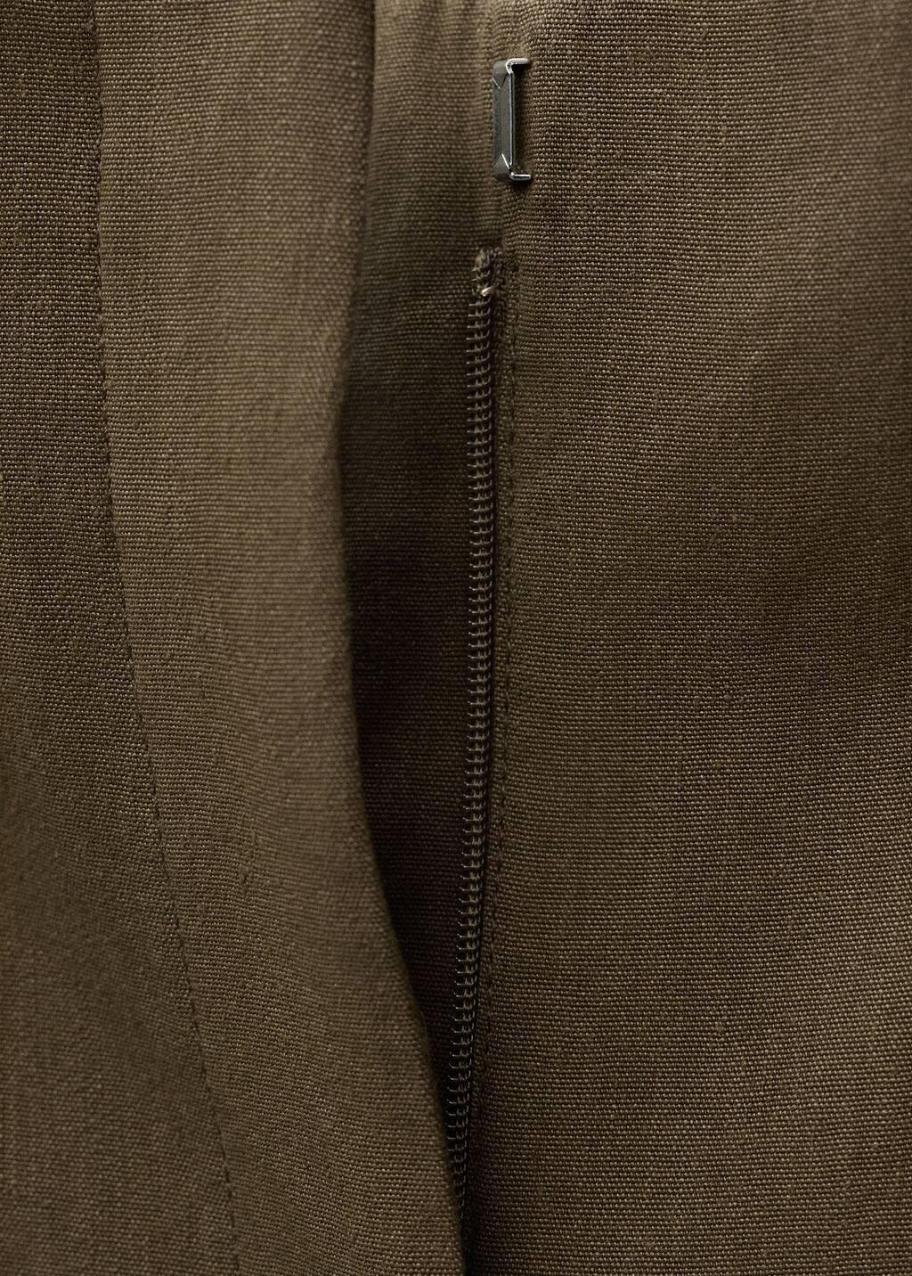 Khaki Seamless Linen Suit Trousers, , large image number 4