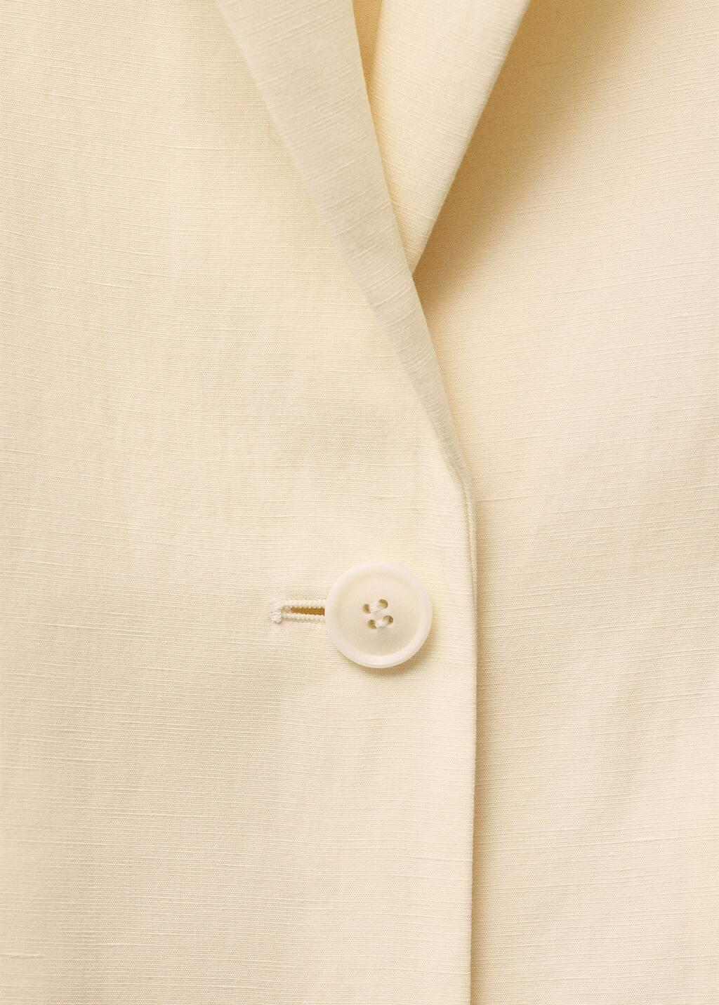 Yellow Linen-Blend Suit Jacket, , large image number 4