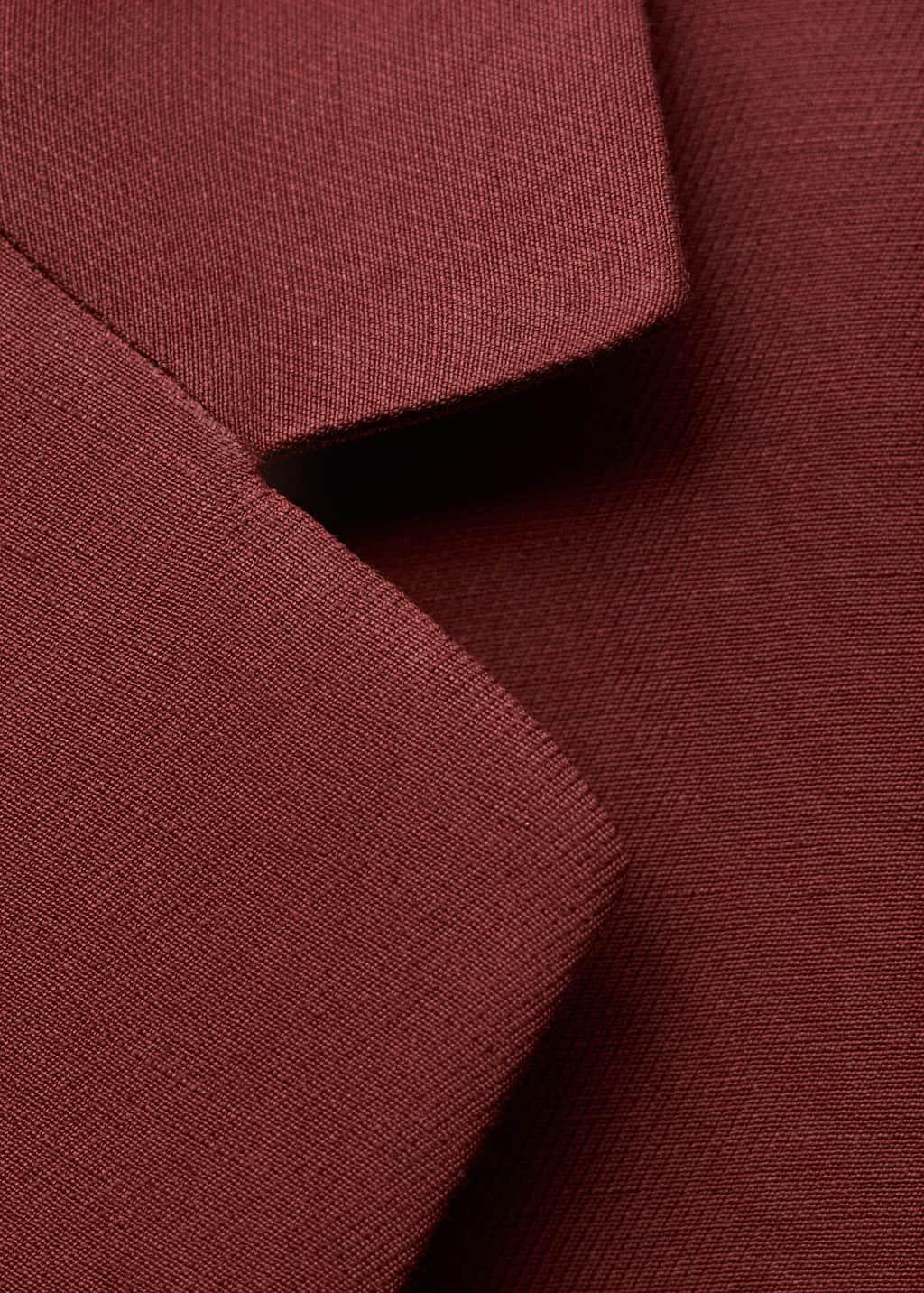 DARK RED Linen-blend suit jacket, , large image number 4