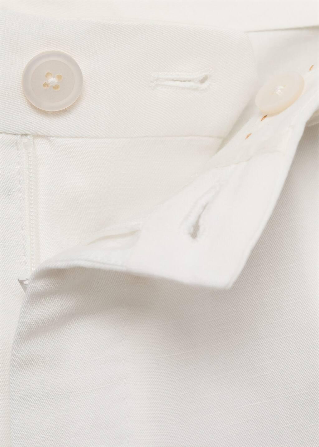White Linen-Blend Pleated Trousers, , large image number 6