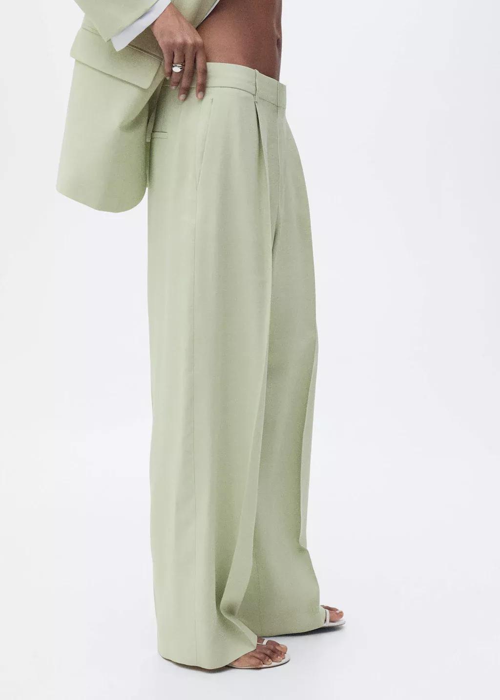 Green Straight-Fit Suit Trousers, , large image number 0
