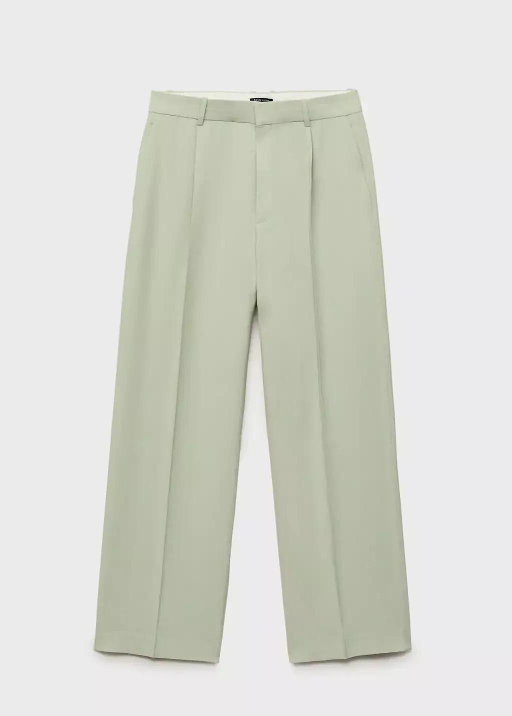 Green Straight-Fit Suit Trousers, , large image number 3