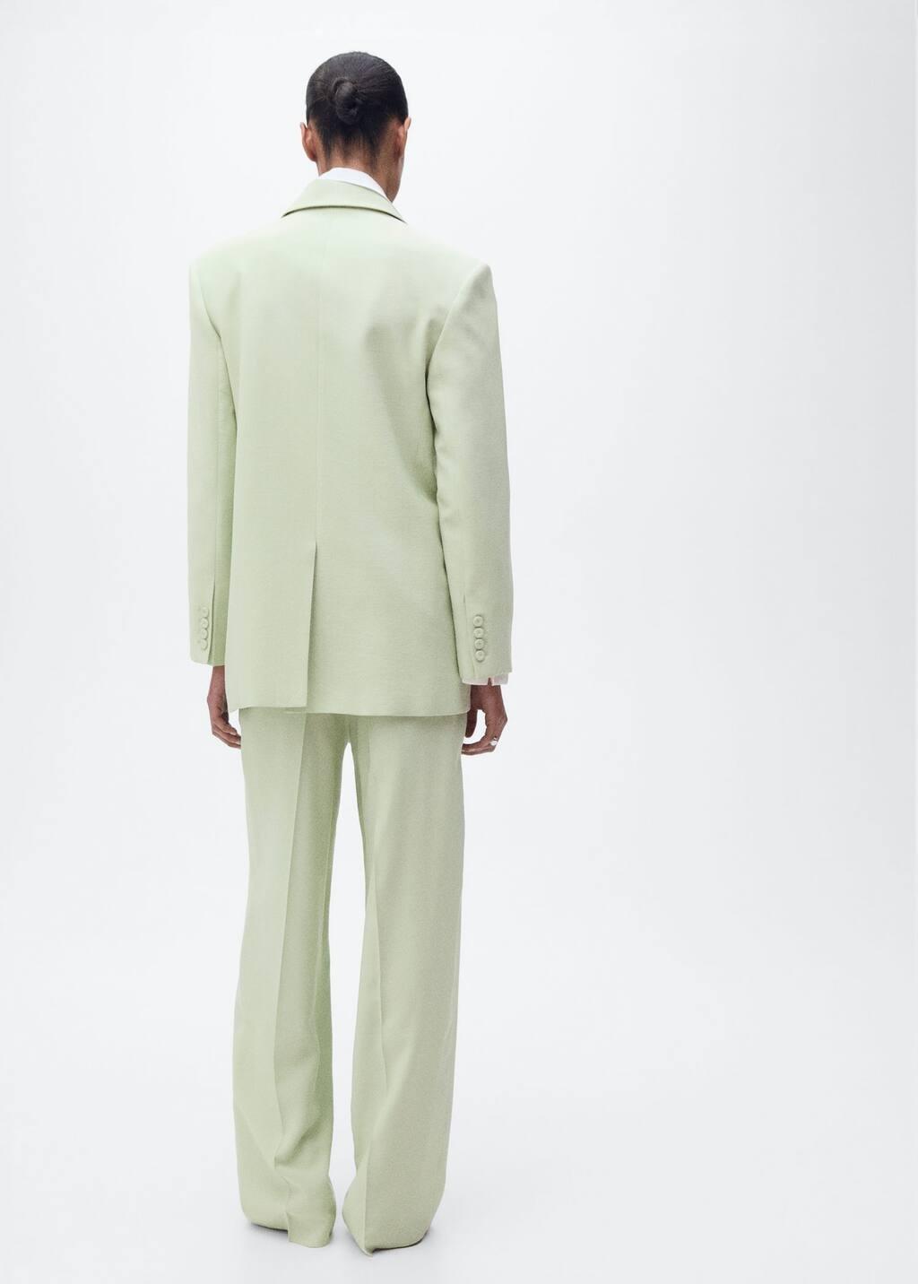 Green Straight-Fit Suit Trousers, , large image number 4